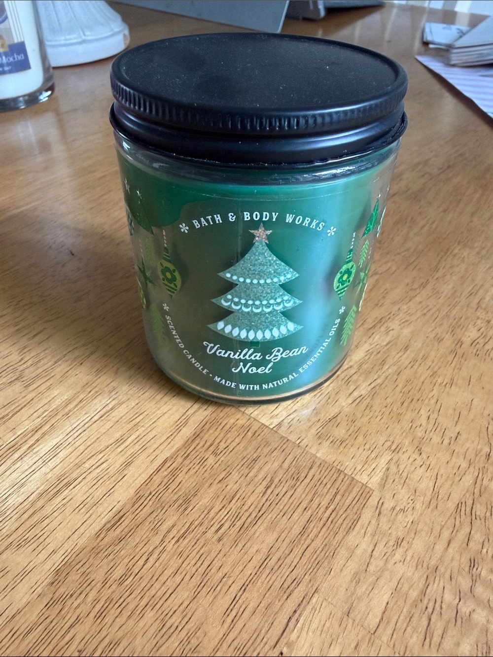 Bath & Body Works single wick candle Vanilla Bean Noel NWT